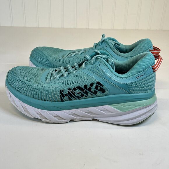 Hoka One One Bondi 7 Running Shoe Aquarelle Blue Green Teal Women’s Size 8 - Picture 5 of 10